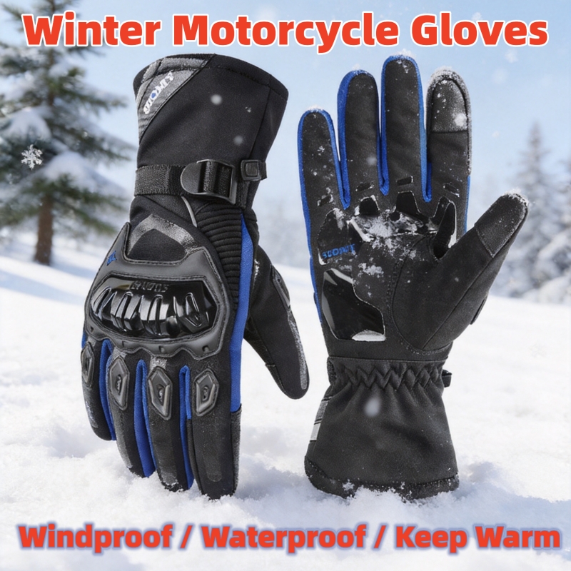 Xs Motorcycle Gear - Winter Warm Motorcycle Gloves Unisex 100%