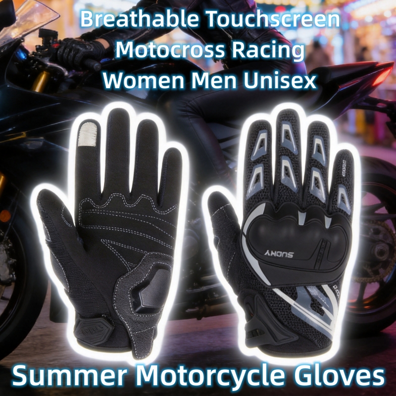 Xs Motorcycle Gear - SUOMY Summer Motorcycle Gloves Full Finger