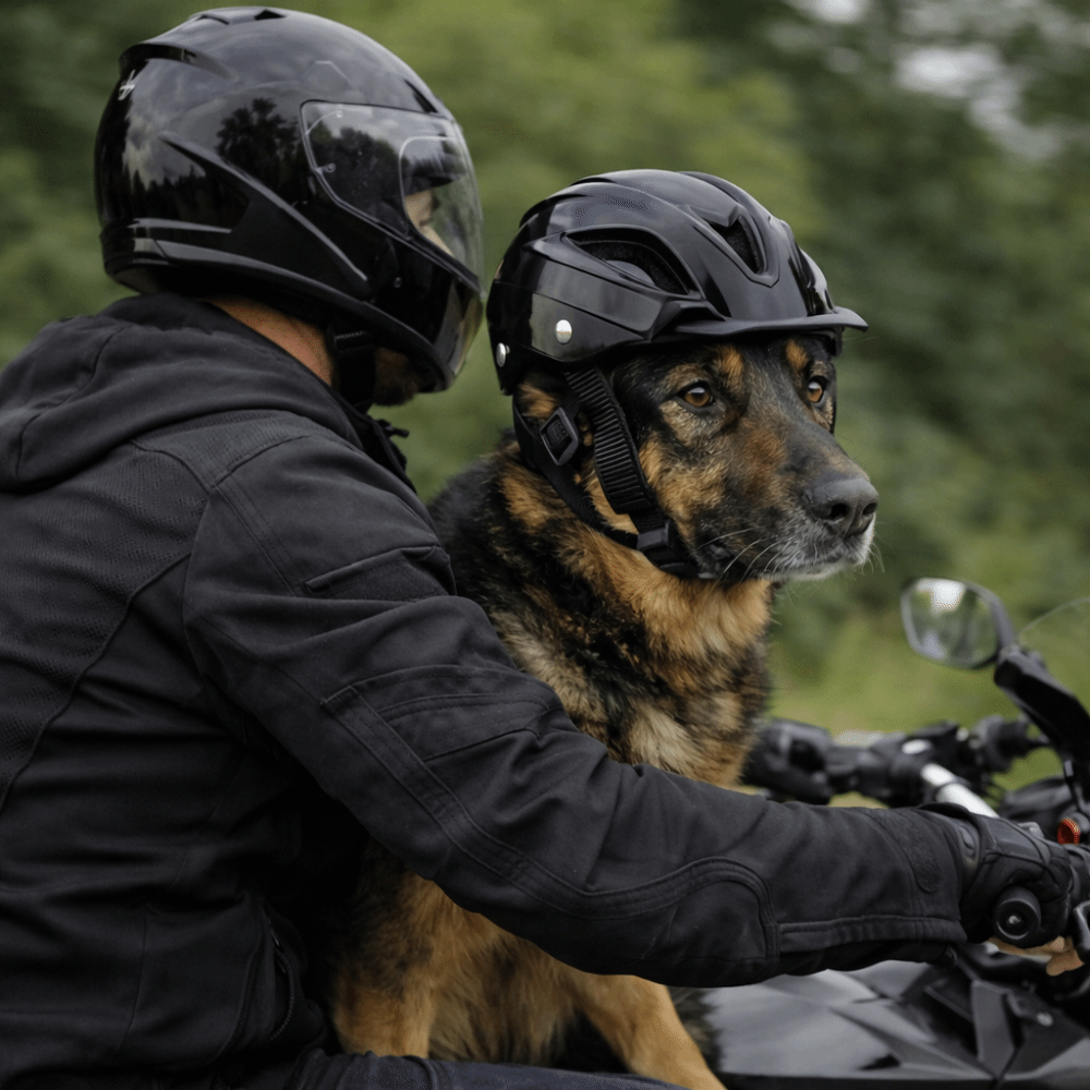 Motorcycle Gear For Dogs - Pet Headgear Adjustable Dog Helmet Solid