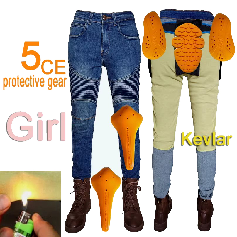 Women's motorcycle jeans Kevla - đánh giá và giá Motorcycle Gear Blue