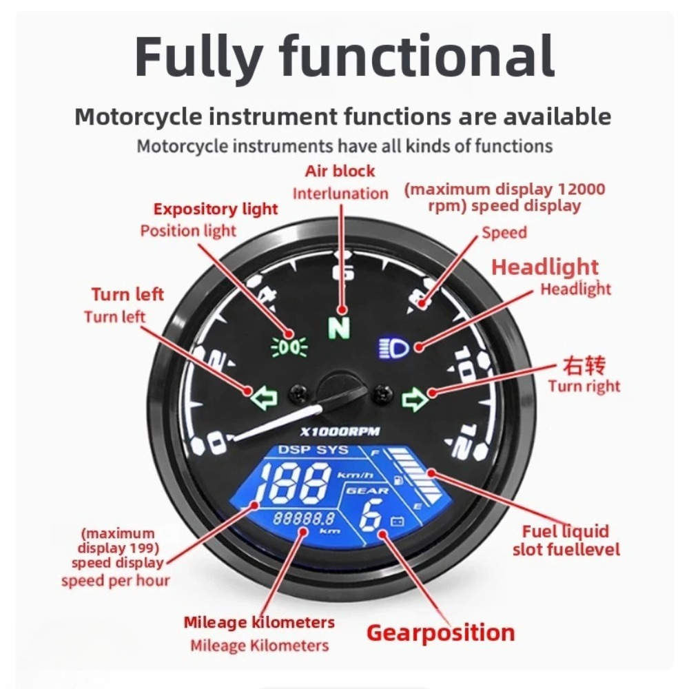 Universal Motorcycle Meter Spe - đánh giá và giá Motorcycle Gear Yamaha